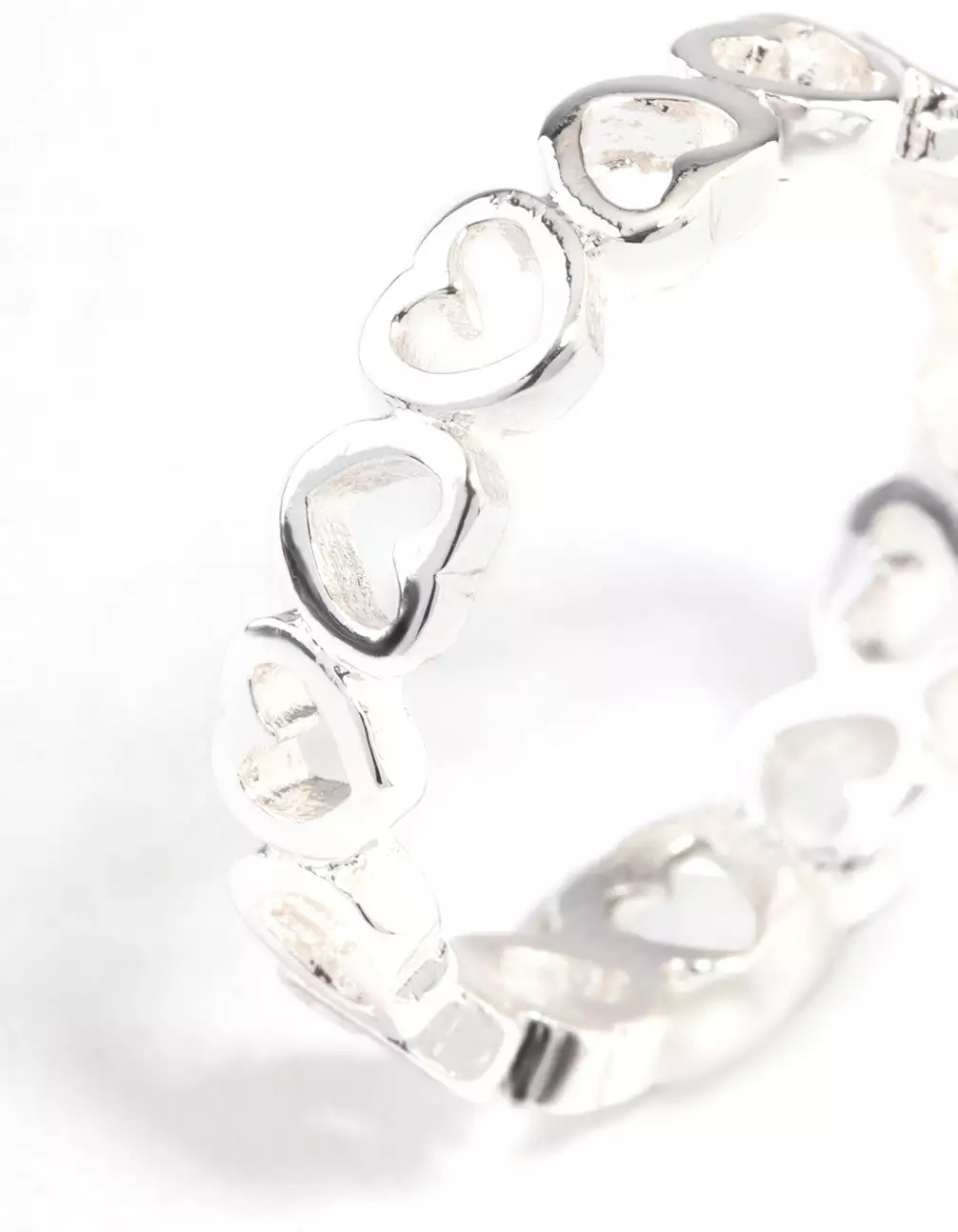 Silver Alternating Heart Ring