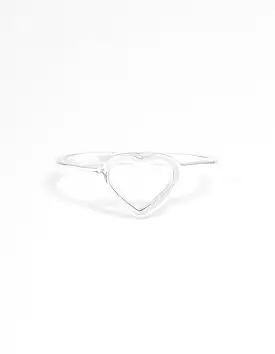 Silver Open Heart Ring