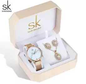 Sk Jewelry Lady Set Gift (Watch, Necklace & Earrings)