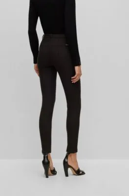 Slim-fit pants in stretch fabric with pintuck pleats