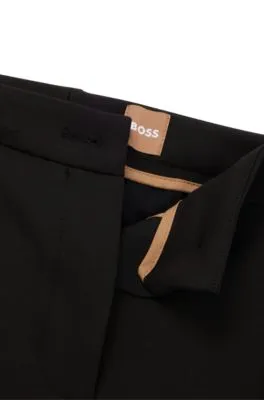 Slim-fit pants in stretch fabric with pintuck pleats