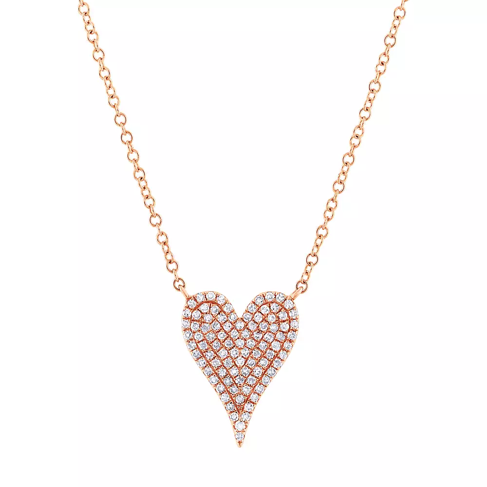 Small Pave Heart Necklace