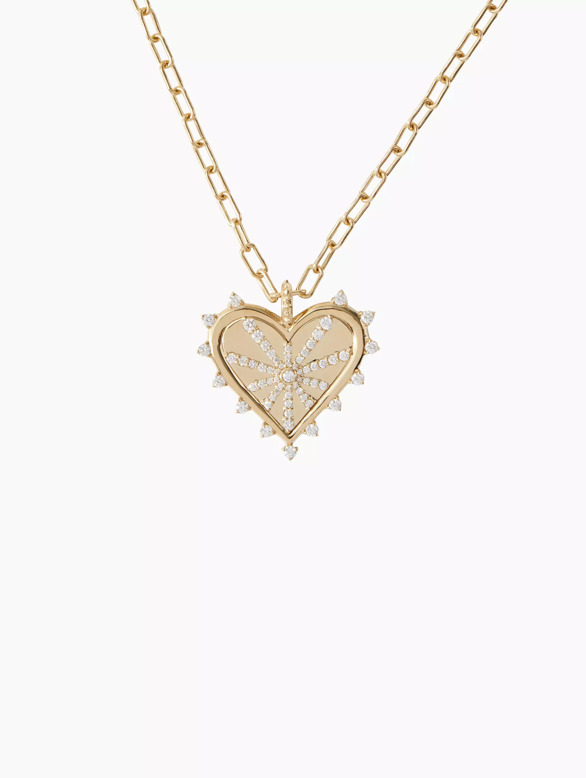 Spiked Heart Pavé Necklace