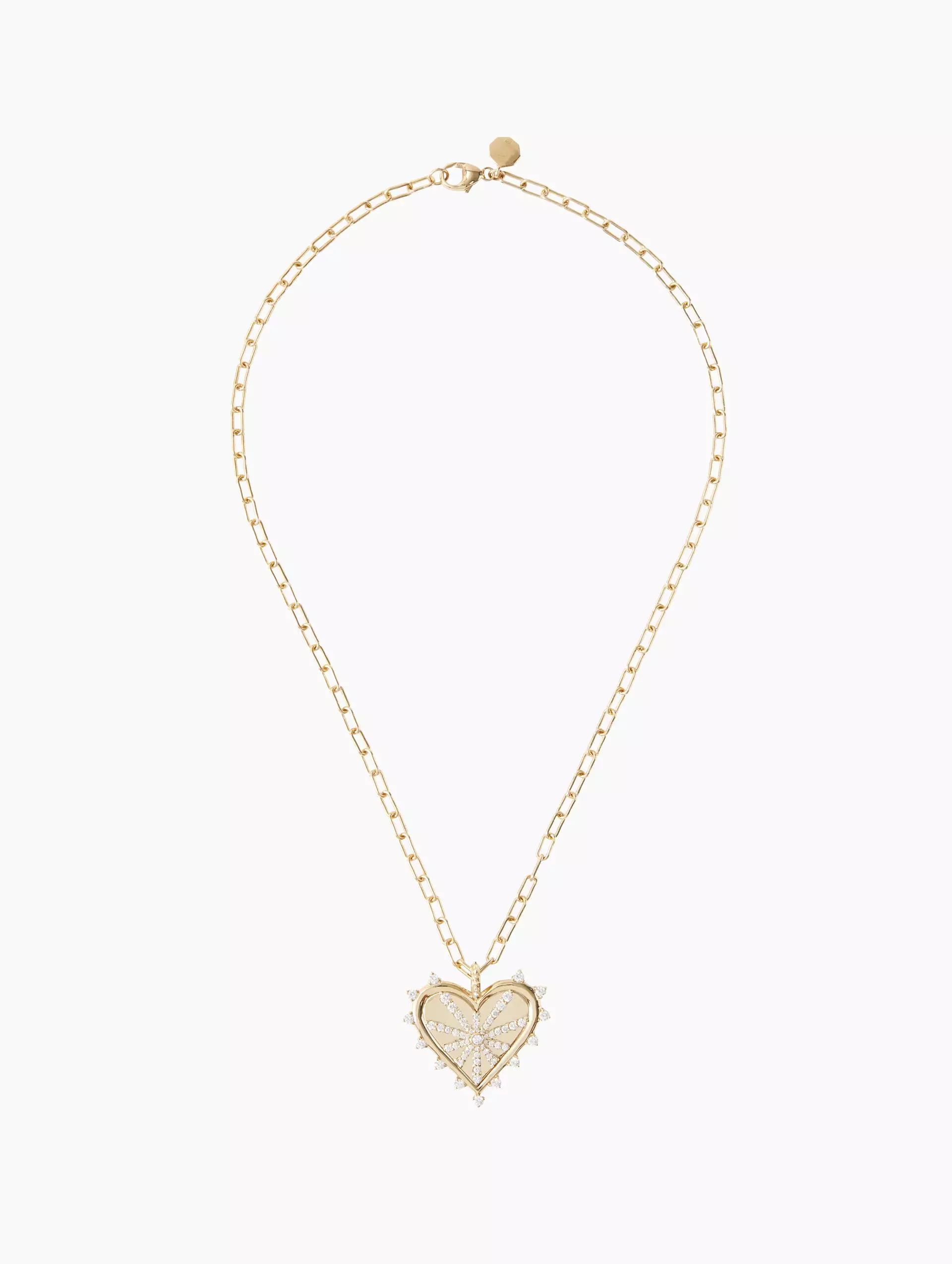 Spiked Heart Pavé Necklace