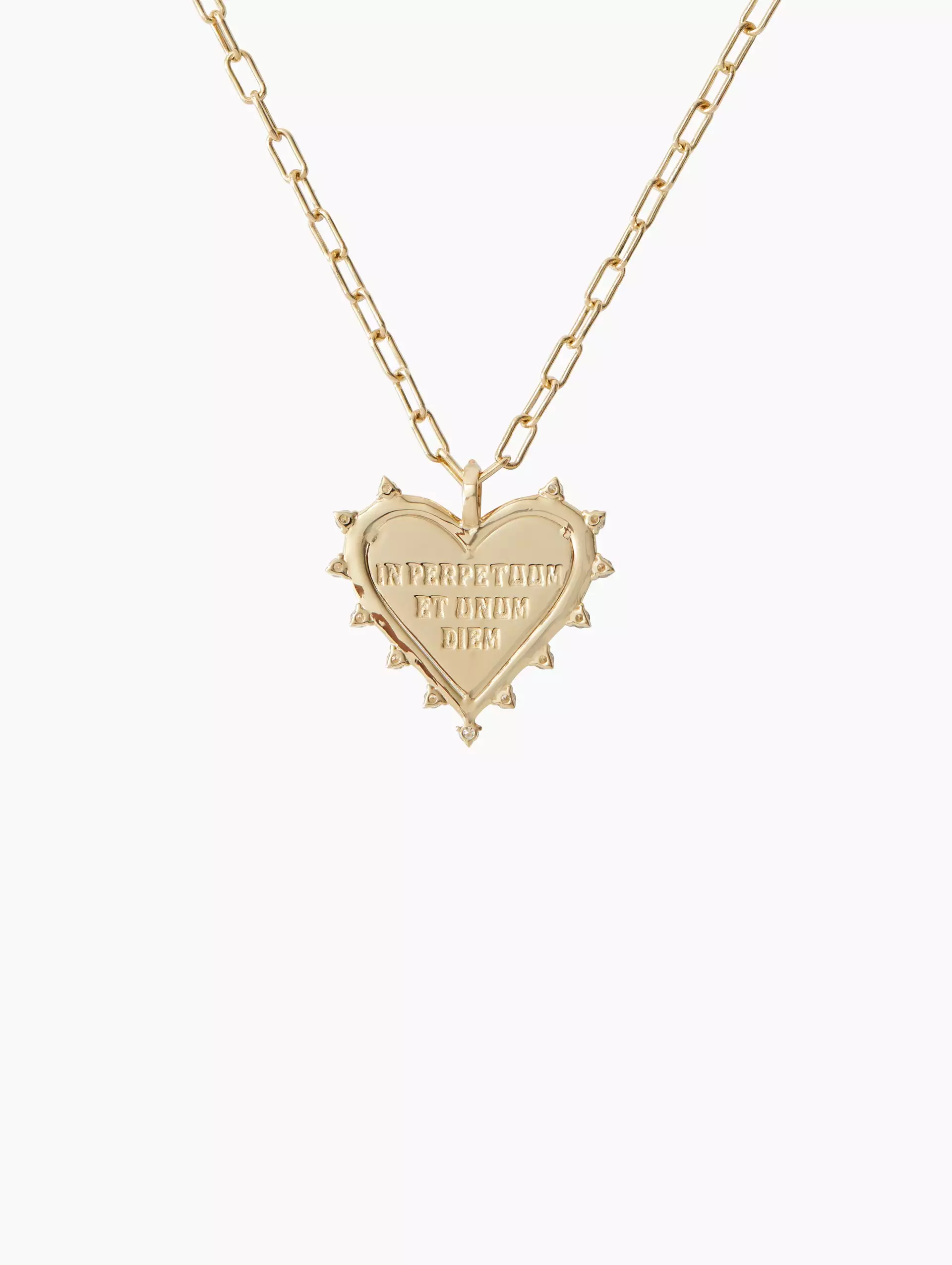 Spiked Heart Pavé Necklace