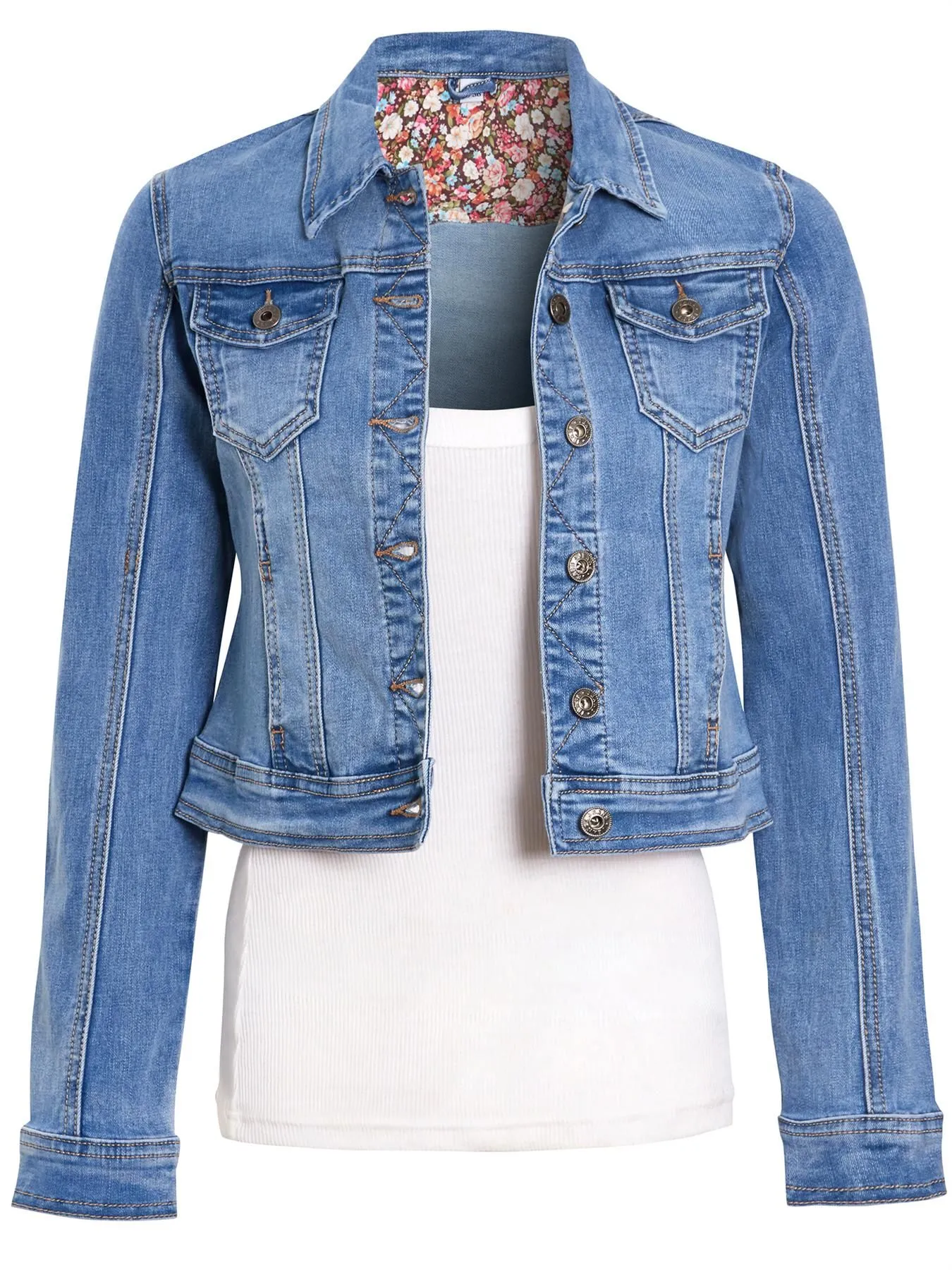 Stonewash Blue Denim Jacket, UK Sizes 8 to 14