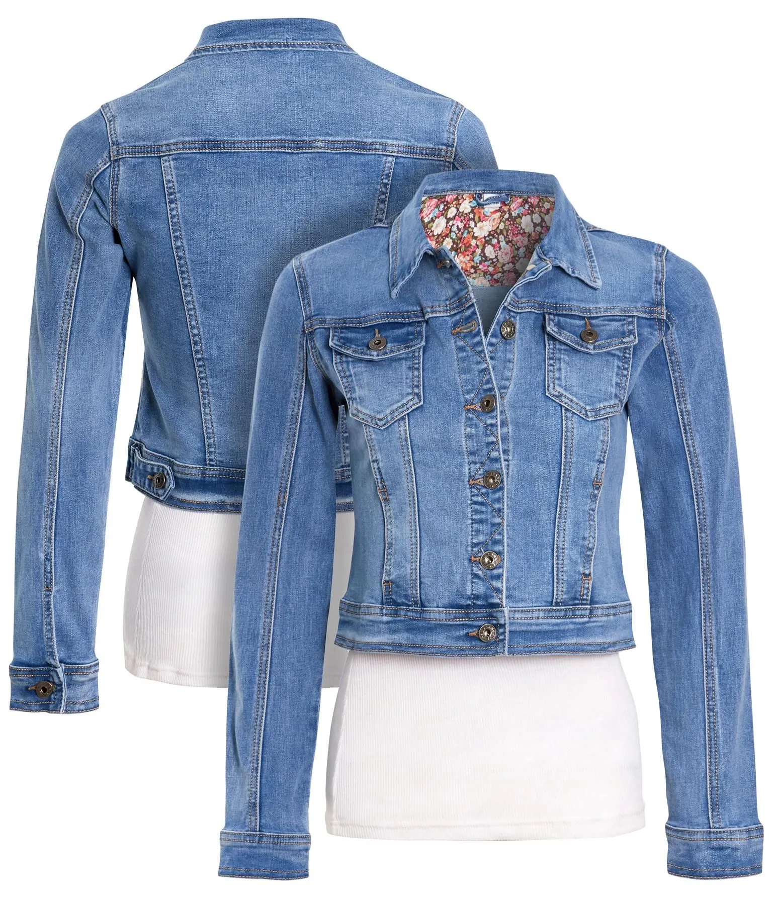 Stonewash Blue Denim Jacket, UK Sizes 8 to 14