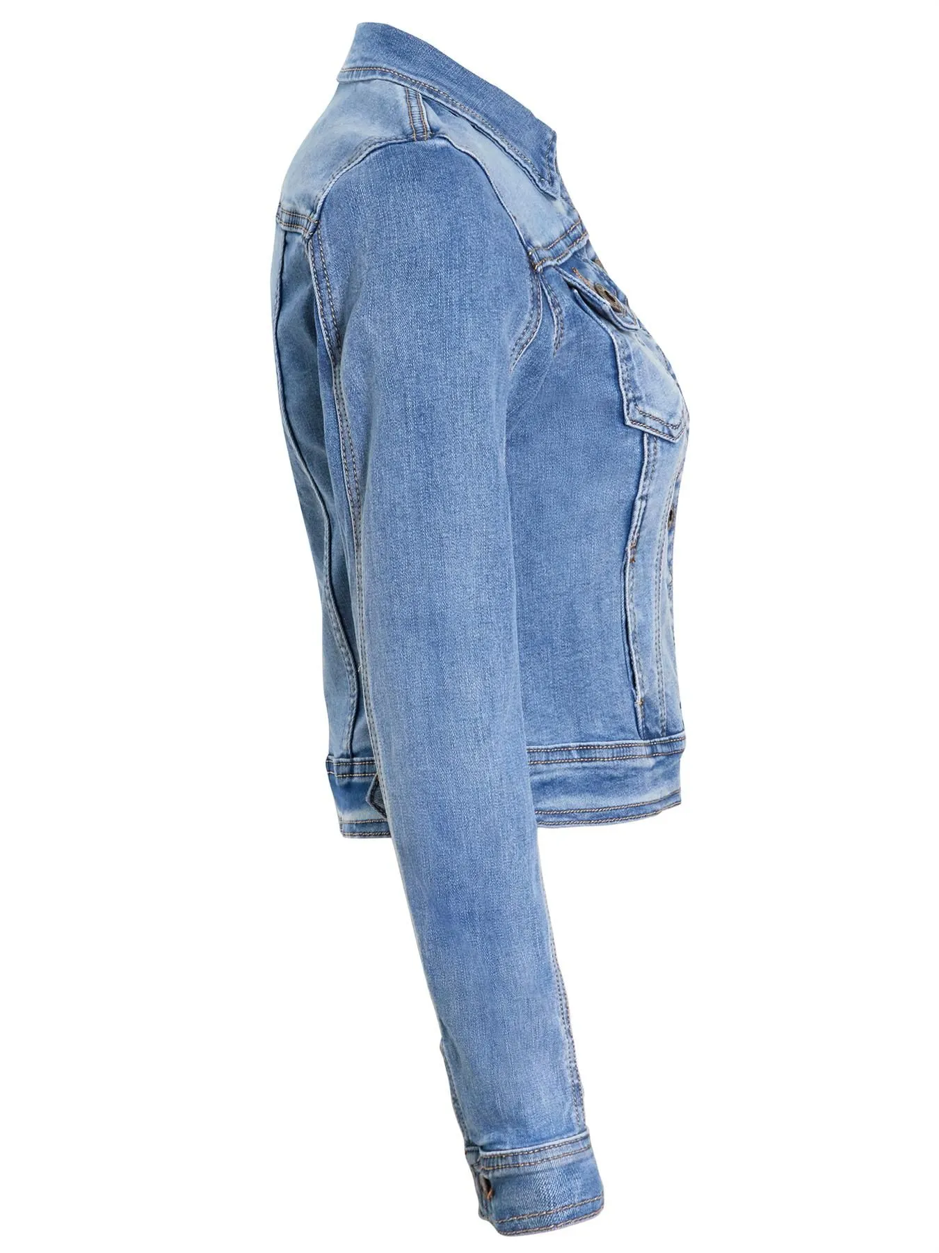 Stonewash Blue Denim Jacket, UK Sizes 8 to 14