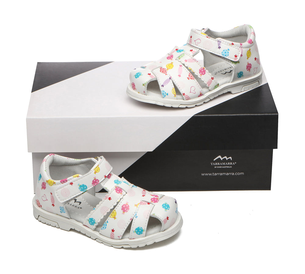 TARRAMARRA Kids Hoop And Loop Roma Candy Girls Sandals