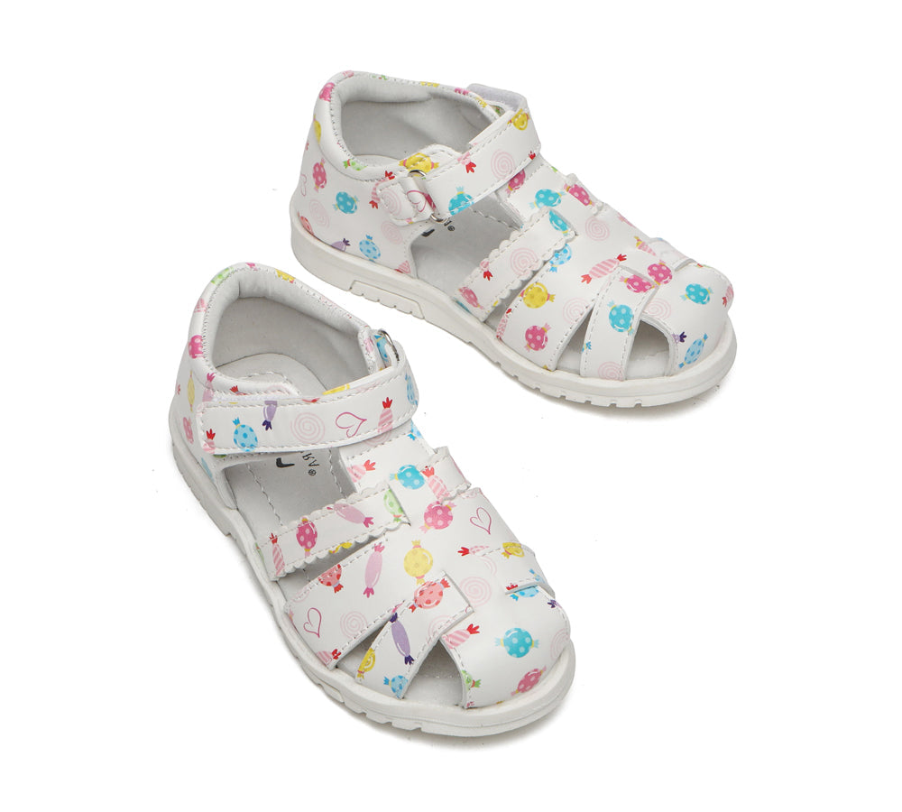 TARRAMARRA Kids Hoop And Loop Roma Candy Girls Sandals