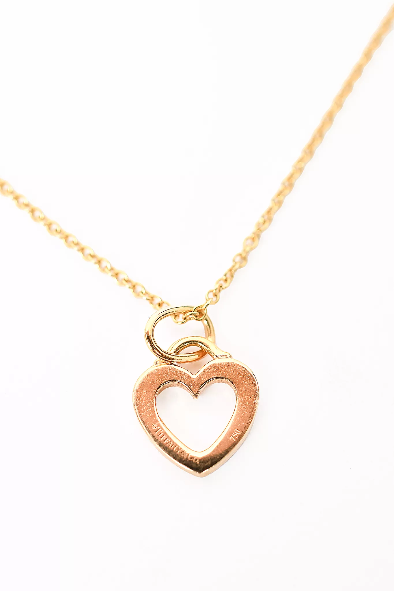 Tiffany & Co. 18K Gold Mini Pave Diamonds Heart Necklace