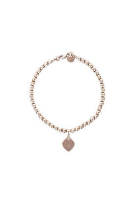 Tiffany & Co Silver Beaded Heart Bracelet