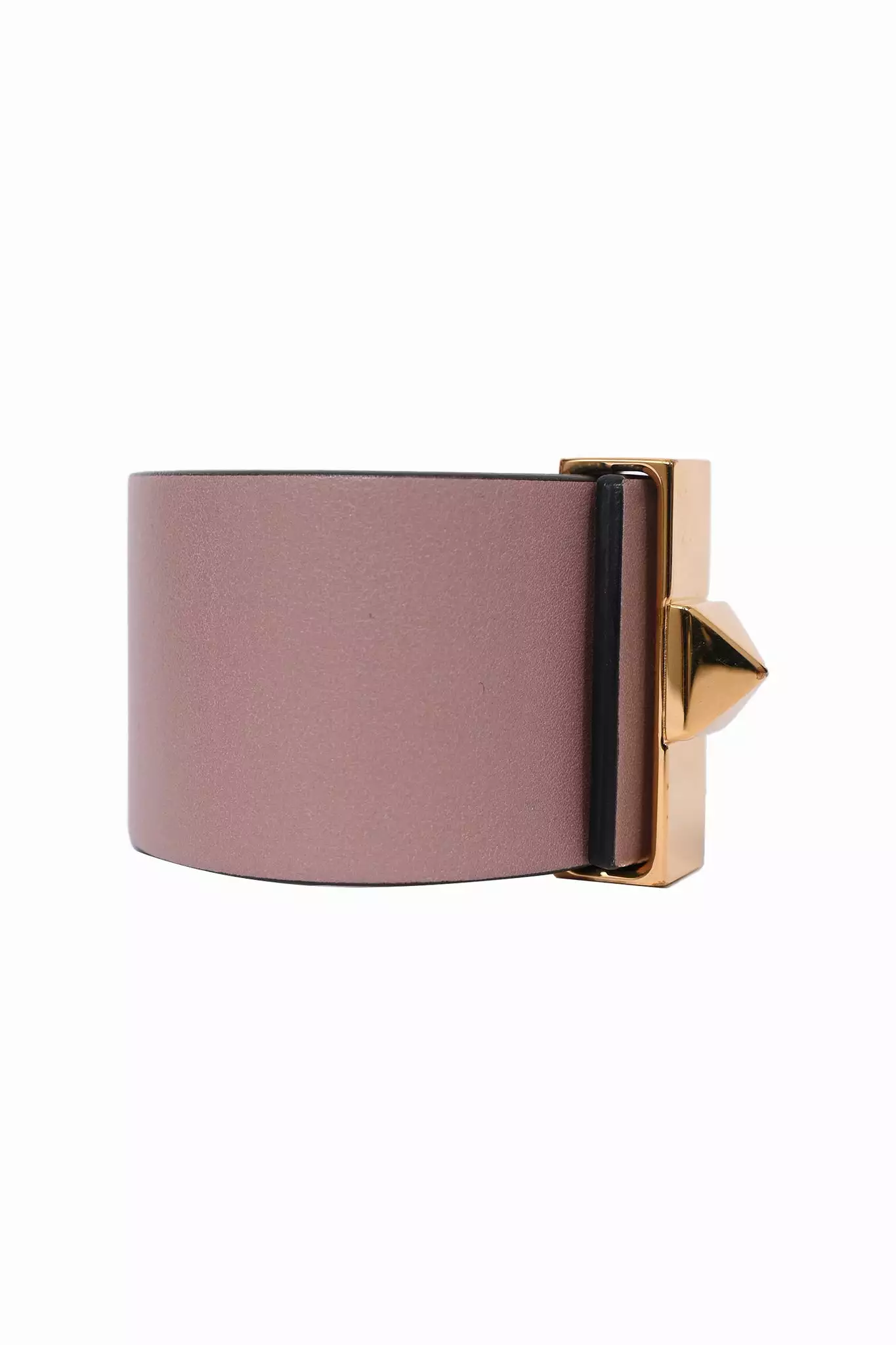 Valentino Mauve Pink Leather Rockstud Wide Bracelet