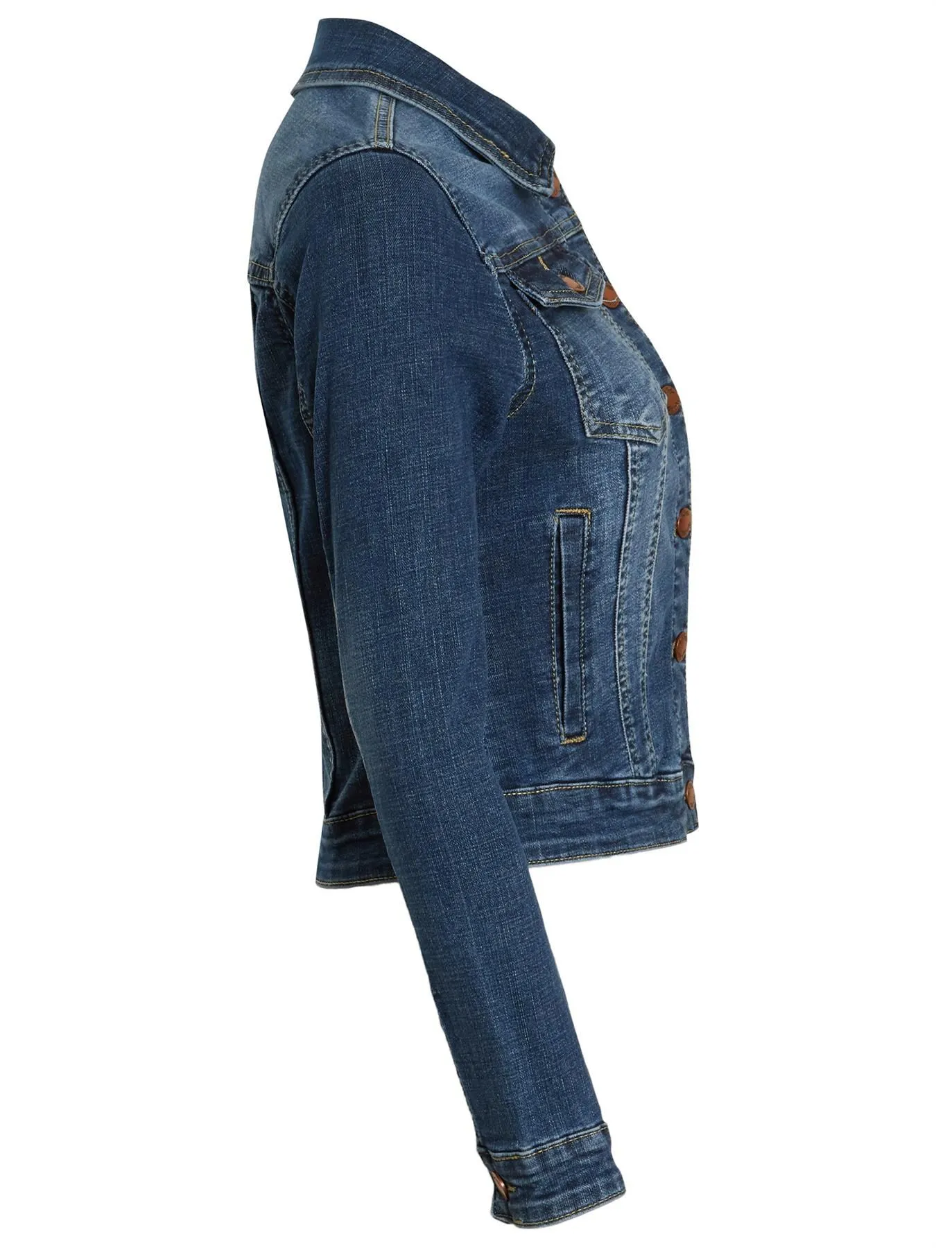 Vintage Blue Denim Slim Fit Jacket, UK Sizes 8 to 16