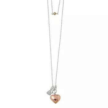 Von Treskow Two Tone Rose Gold Puffy Heart Necklace