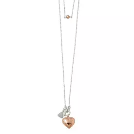 Von Treskow Two Tone Rose Gold Puffy Heart Necklace