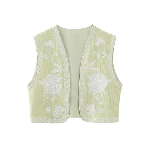 Wind  Independent Station Supply  Spring New Embroidery Cardigan Vest Vest