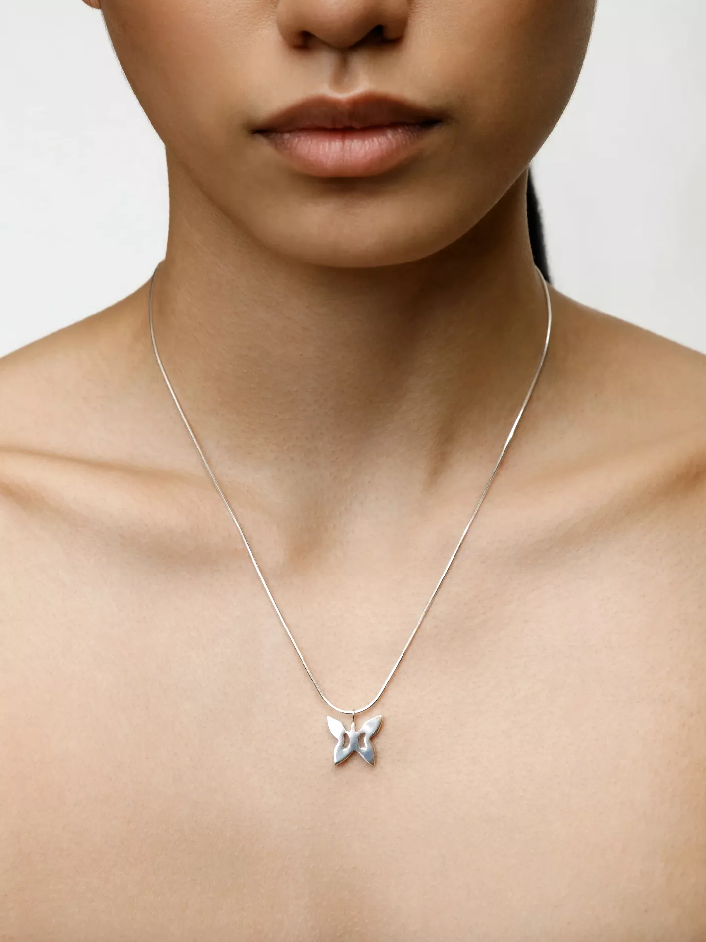 Wolf Circus Butterfly Necklace in Silver