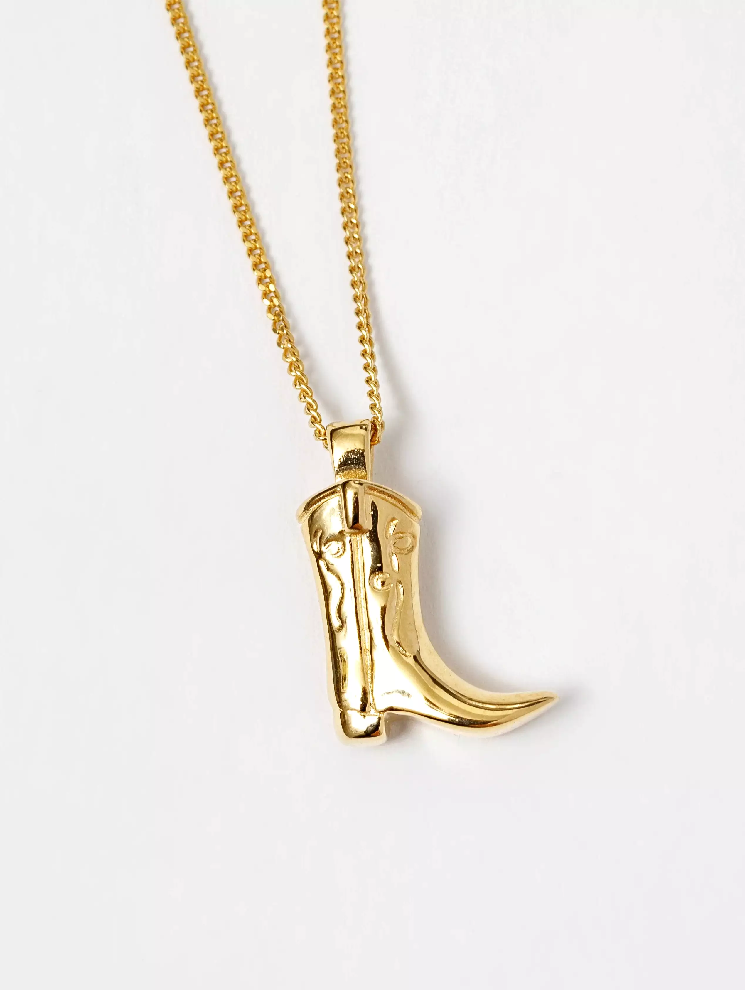 Wolf Circus Cowboy Boot Necklace in Gold