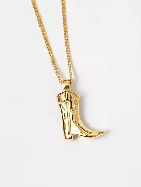 Wolf Circus Cowboy Boot Necklace in Gold