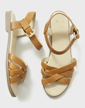 Women's Crossover Multi Strap Flat Sandal from Crew Clothing Company