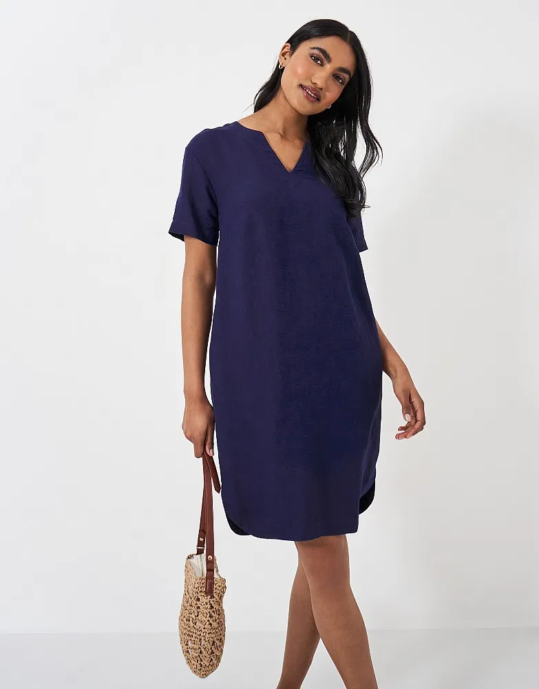 Women's Lea Linen Blend Shift Dress from Crew Clothing Company