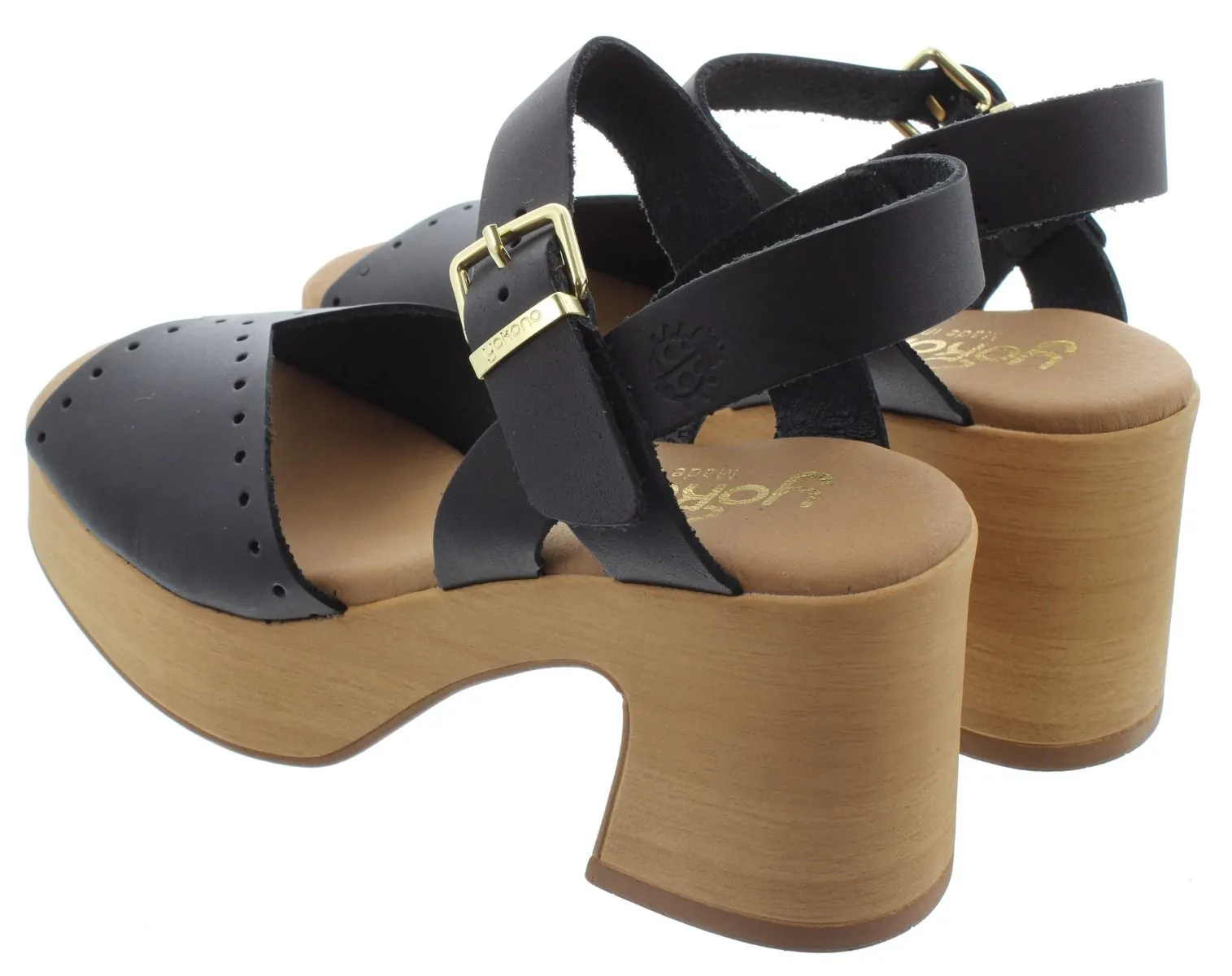 YOKONO Ladies Bonai 002 Heel Sandals In Black